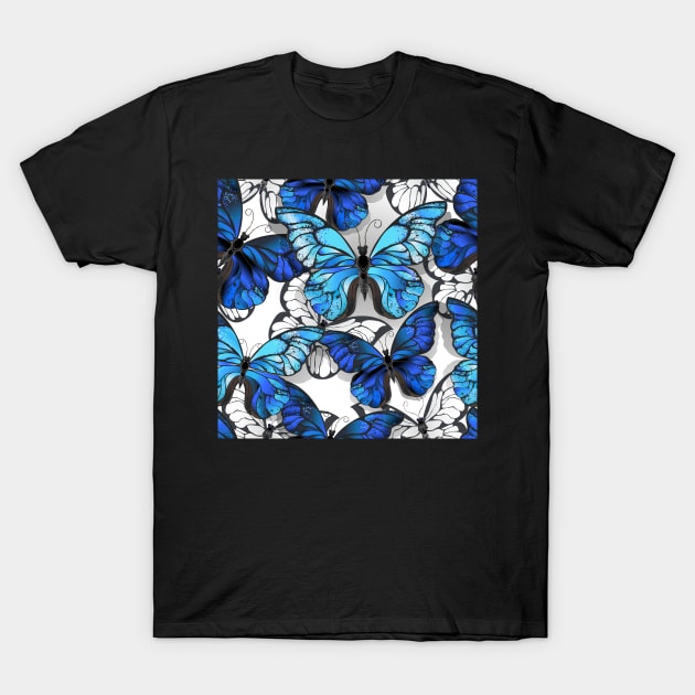 Black shirt with blue butterfly 2025
